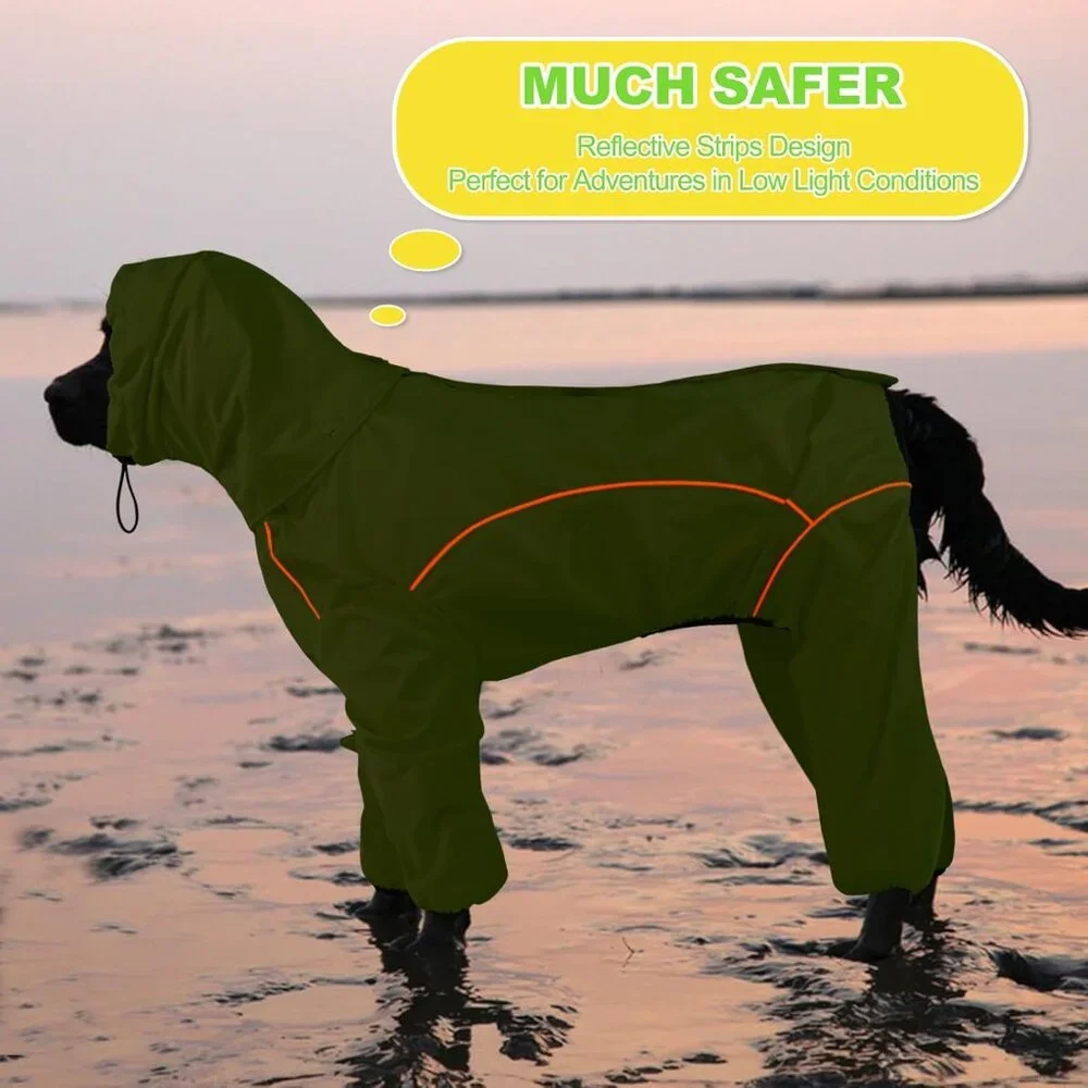 Dog Raincoat, Waterproof Dog Rain Jacket with Removable Hood Size: S